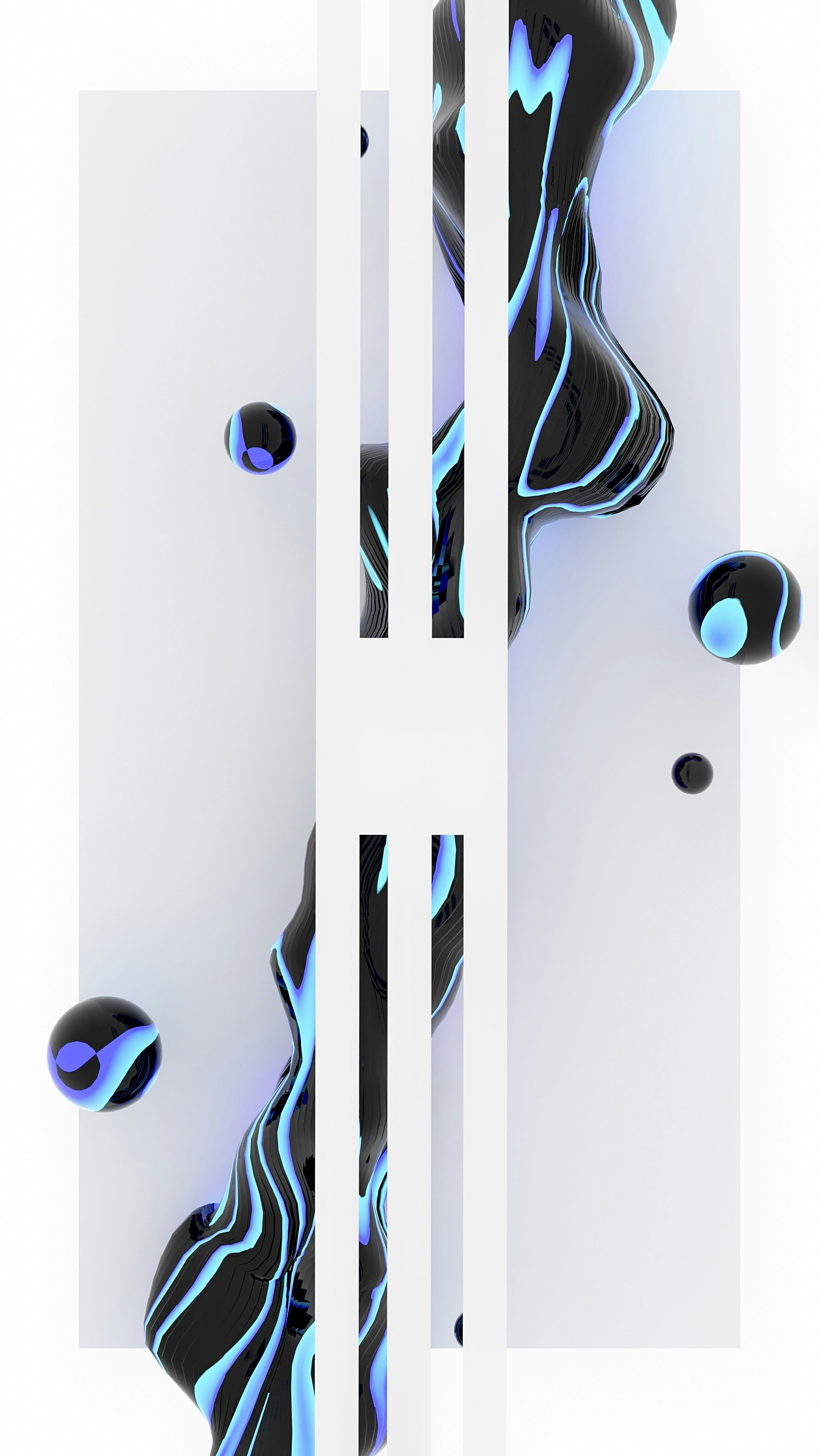 a group of blue and white lockers