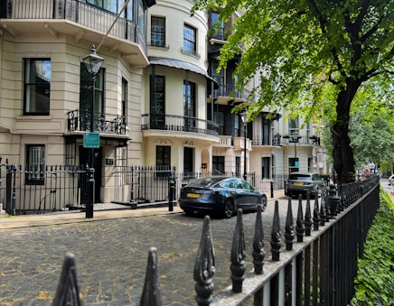a car parked on the side of a road