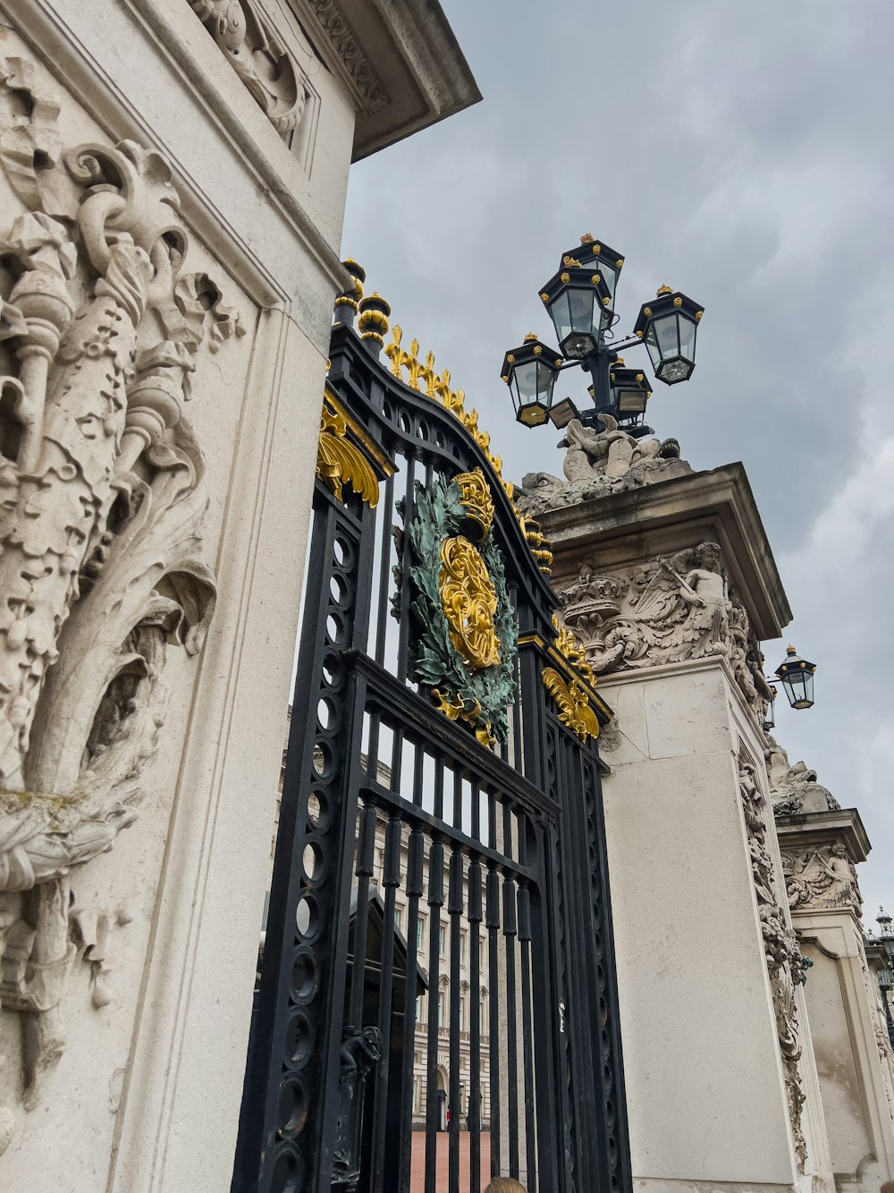 a gate with a light on it