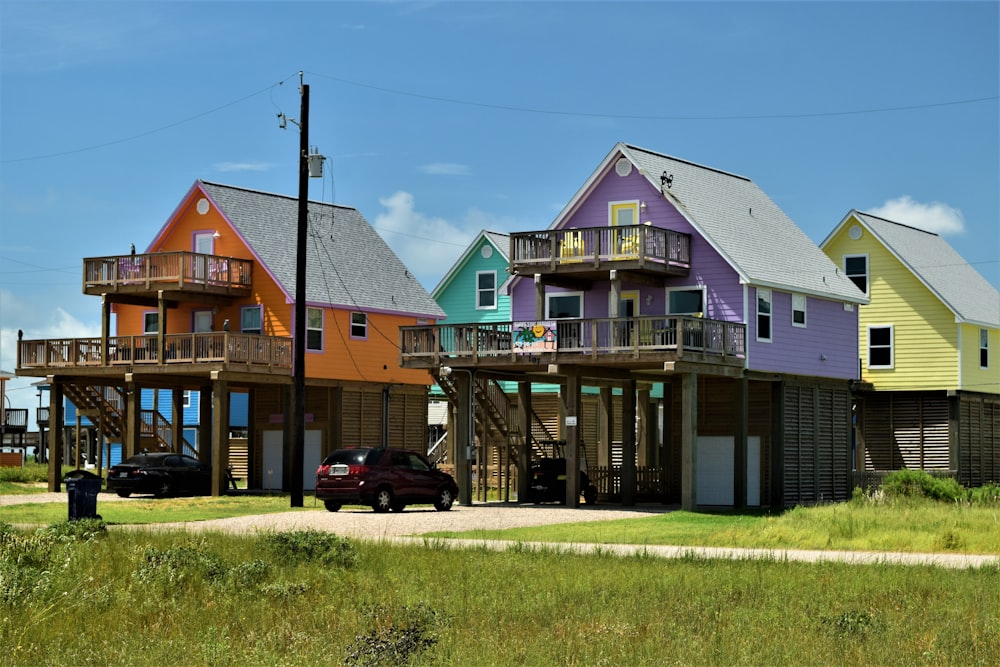 a row of colorful houses