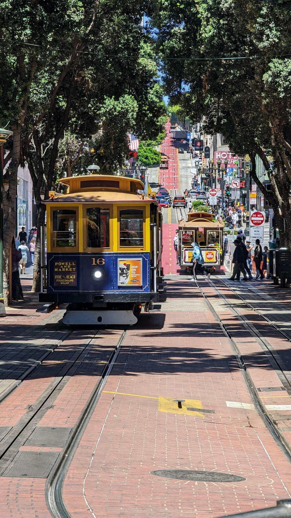 a trolley on a street