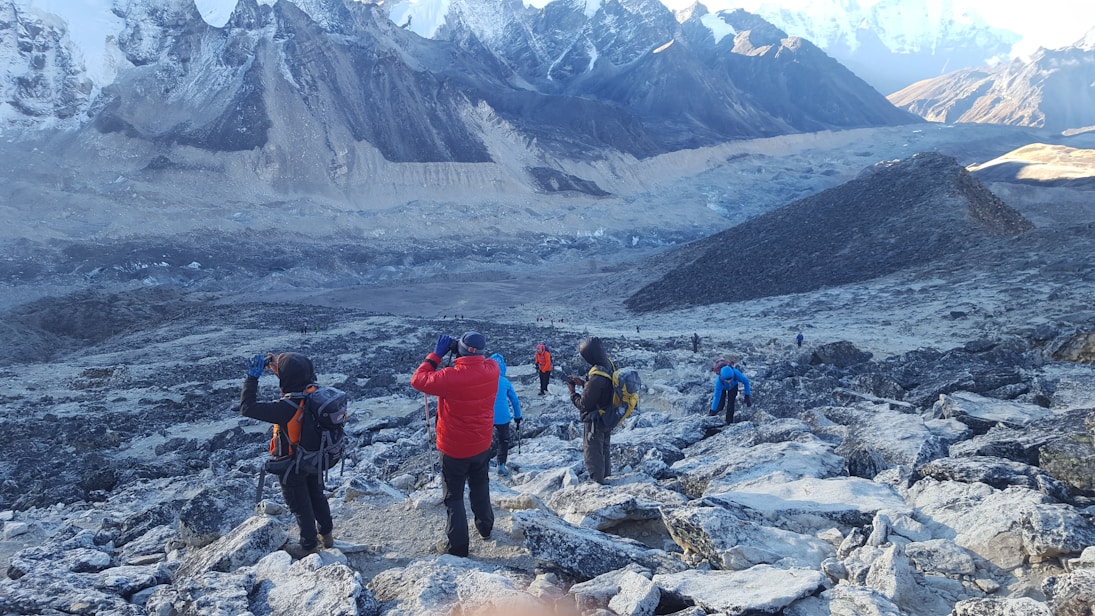 Travelers enjoying a scenic trek in the Ladakh region.