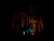 A cozy campsite with tents lit by lanterns surrounded by dense forest at dusk.