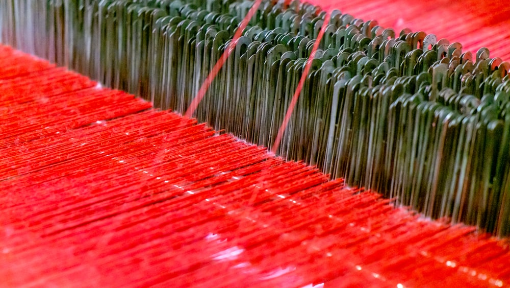 a close-up of a red rope