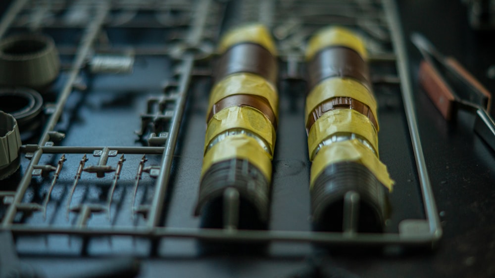 a close-up of some gears