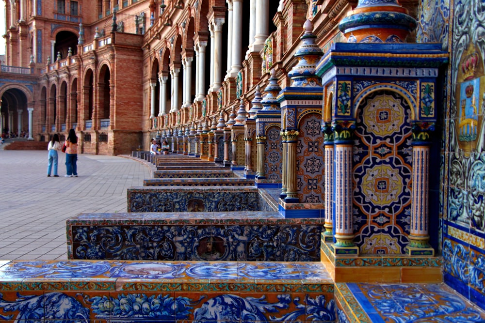 a large ornate building with people