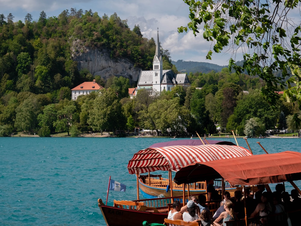 a group of people on a boat