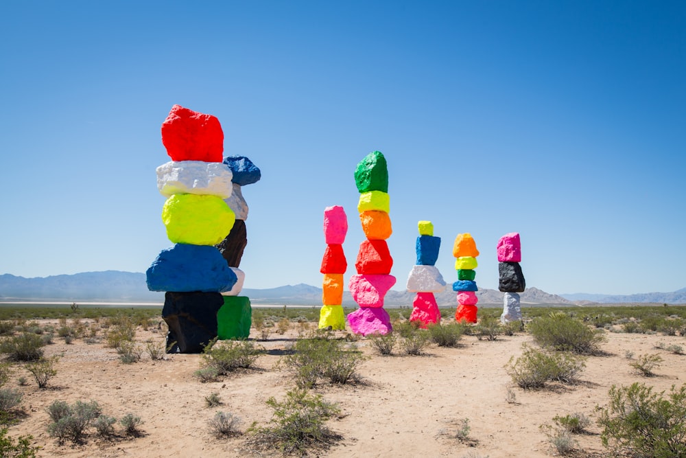 a group of snowman statues