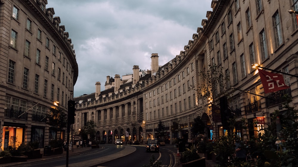 a street with buildings on either side