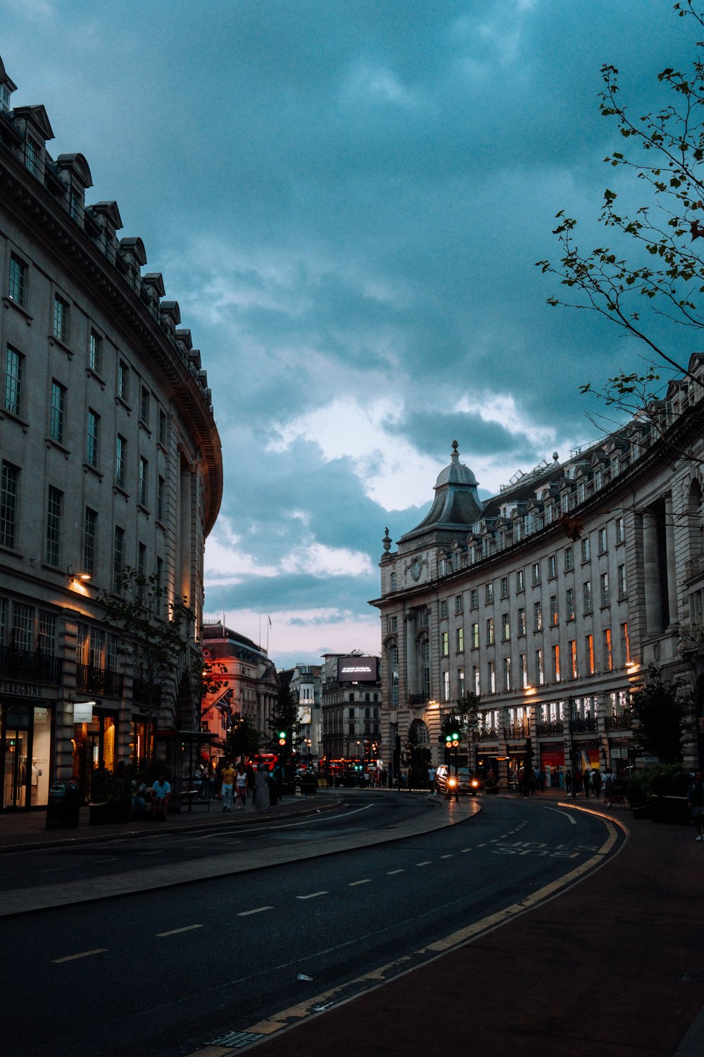 a street with buildings on either side