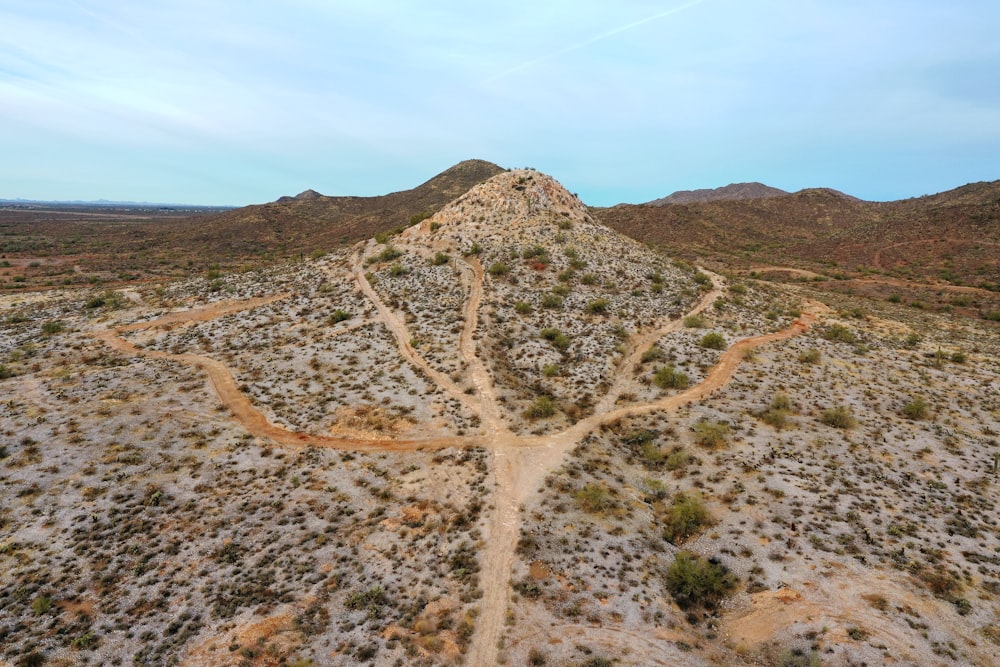 a dirt hill with a few tracks