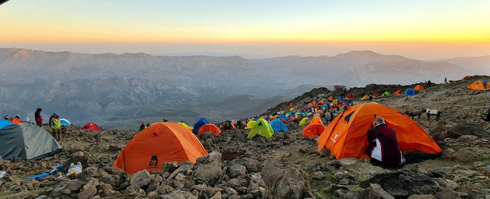 a group of people camping