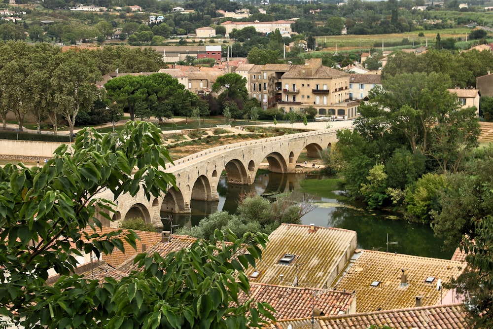 a bridge over a river