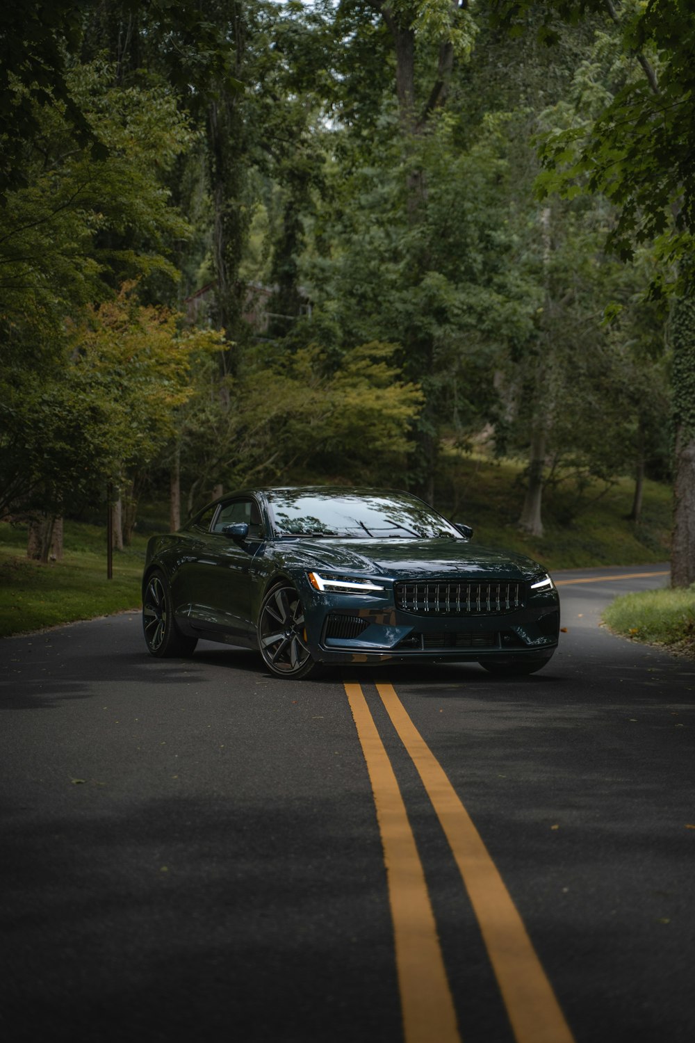 a car parked on the side of a road