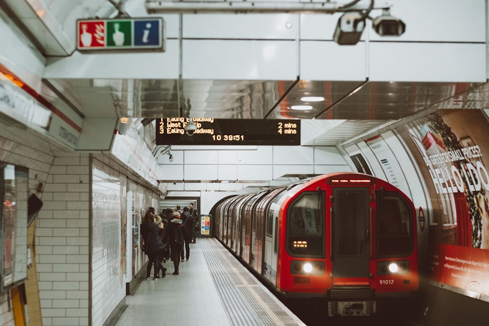 a train pulling into a station