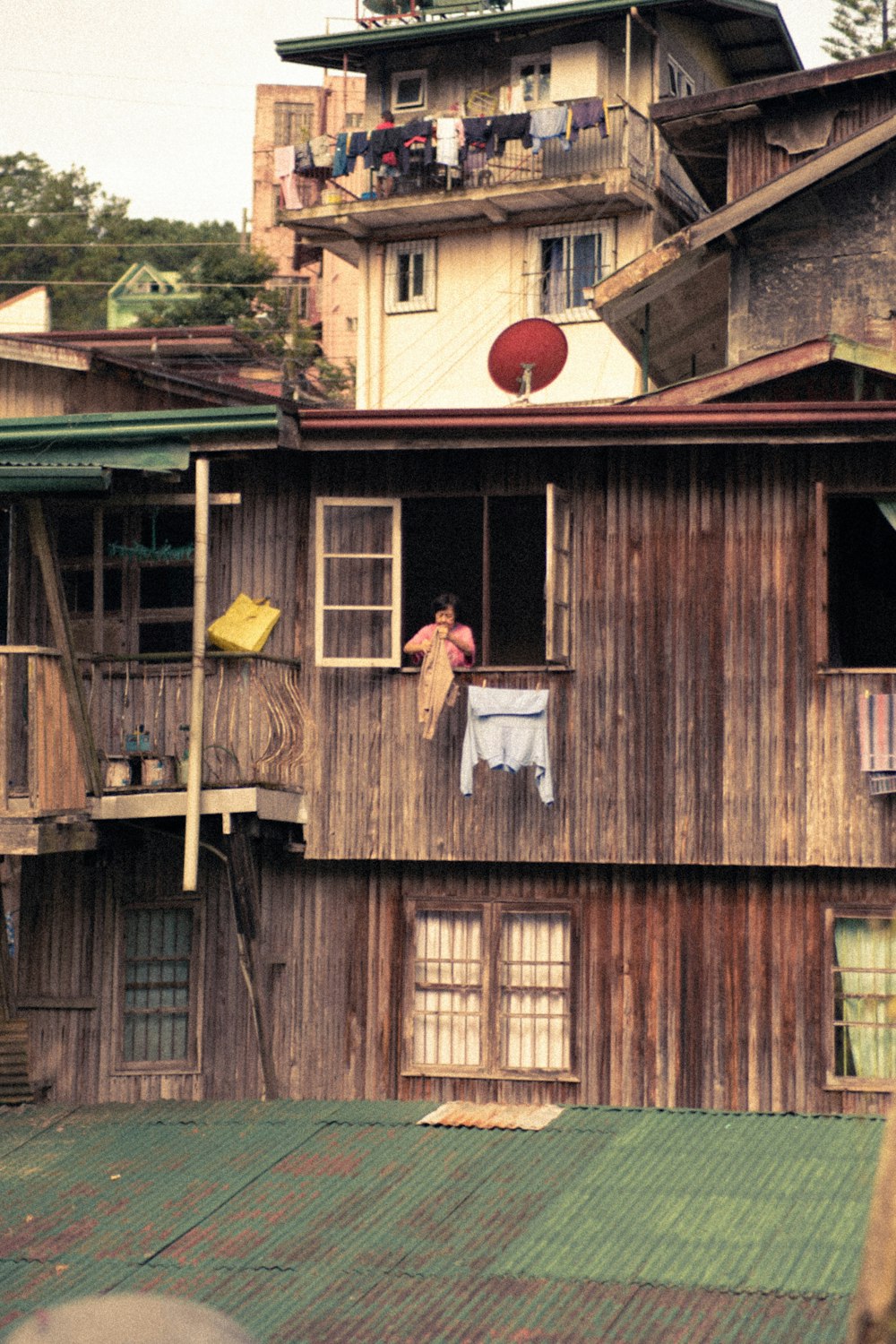 a person standing on a balcony