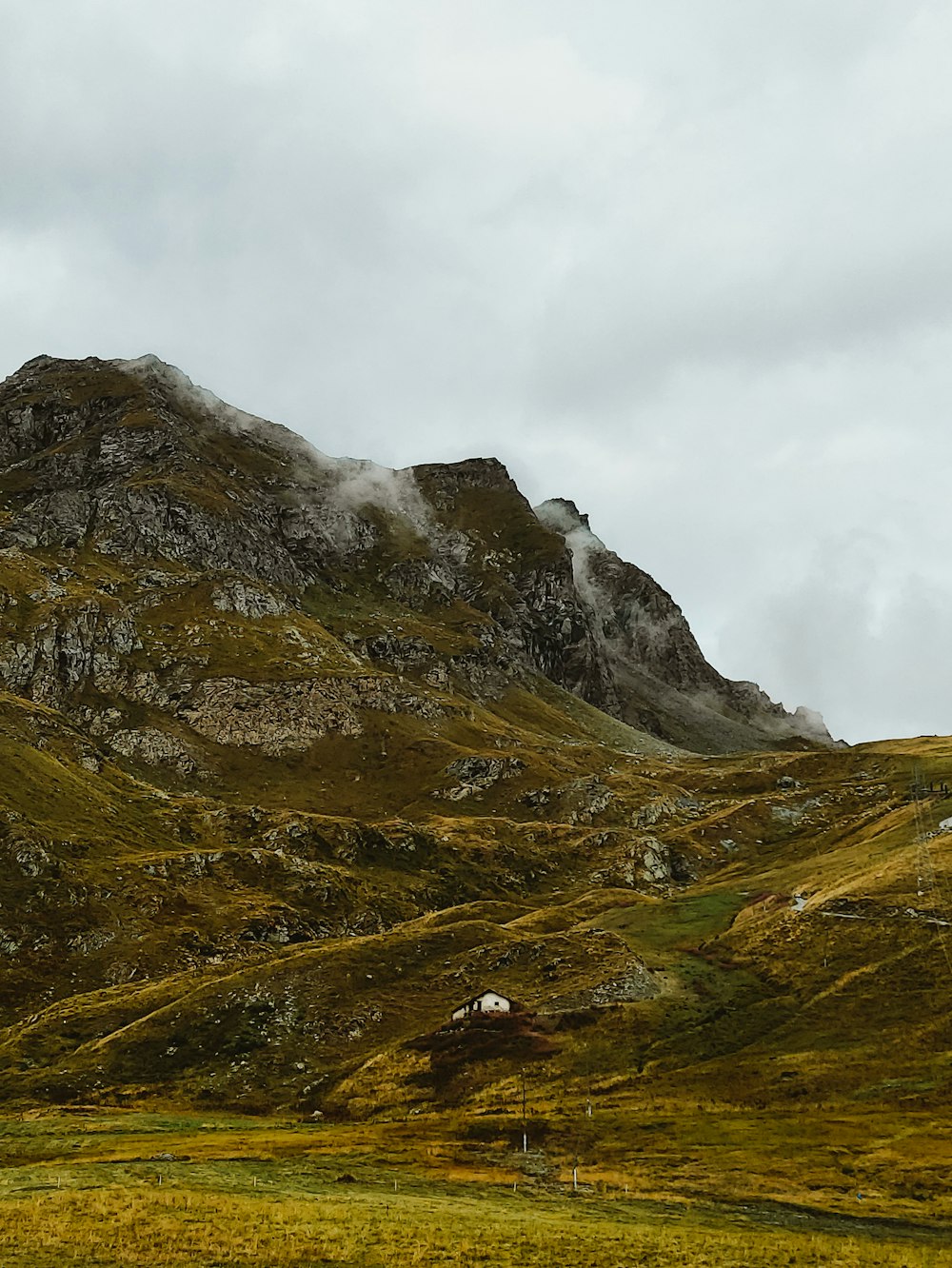 a mountain with snow