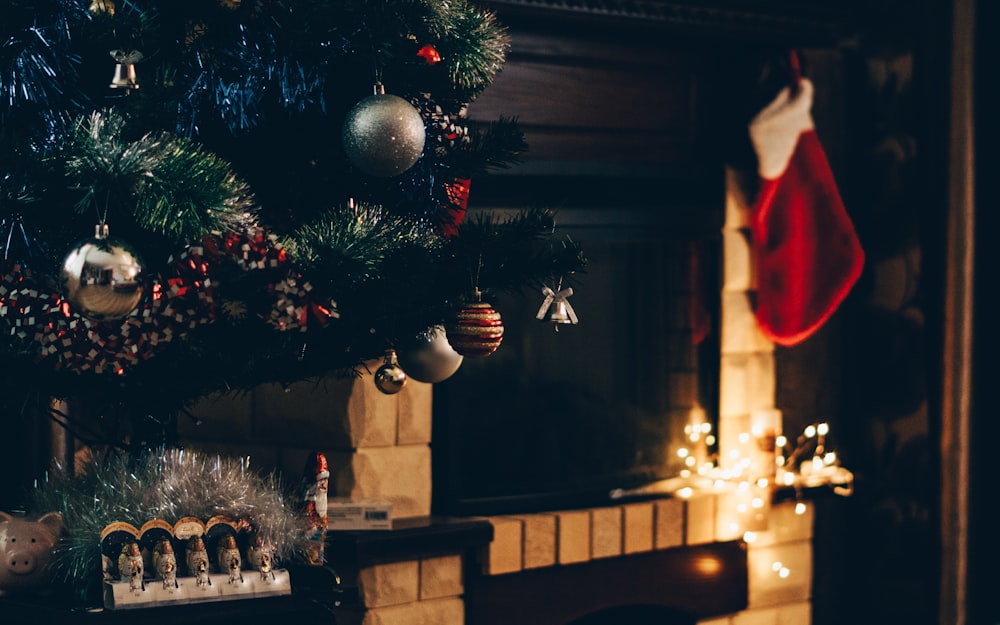 a christmas tree with lights