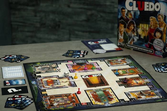 Board game set up on a table