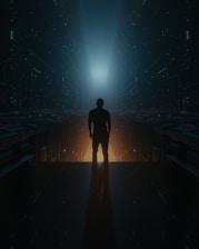 a person standing on a stage