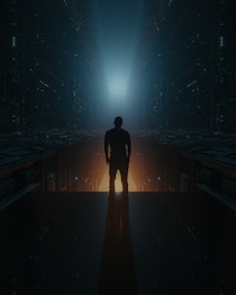 a person standing on a stage