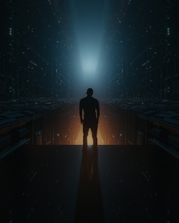 a person standing on a stage