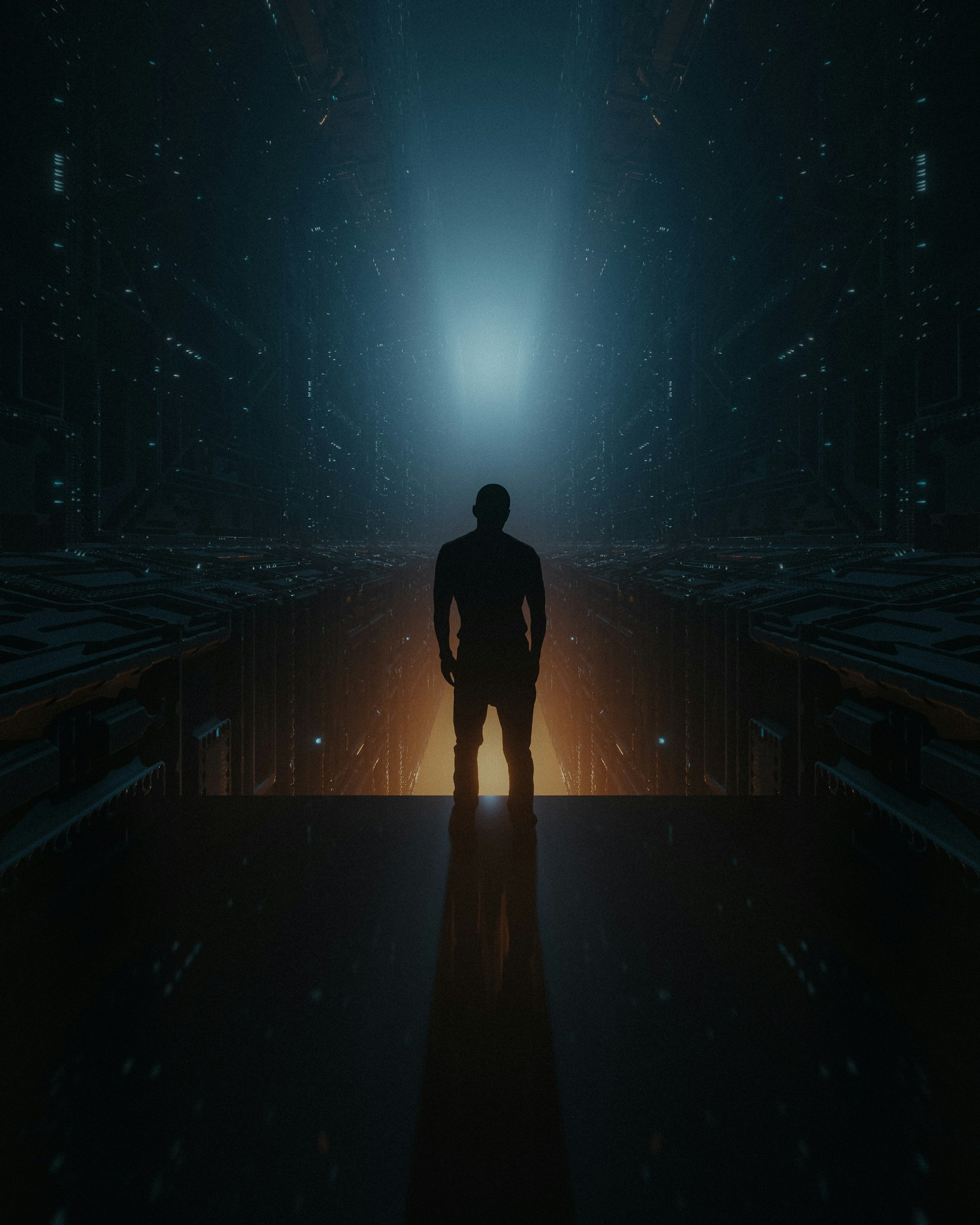 a person standing on a stage