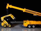 a few yellow trucks