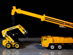 a few yellow trucks