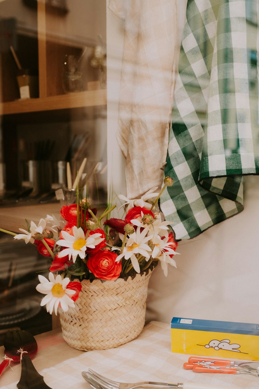 a basket of flowers