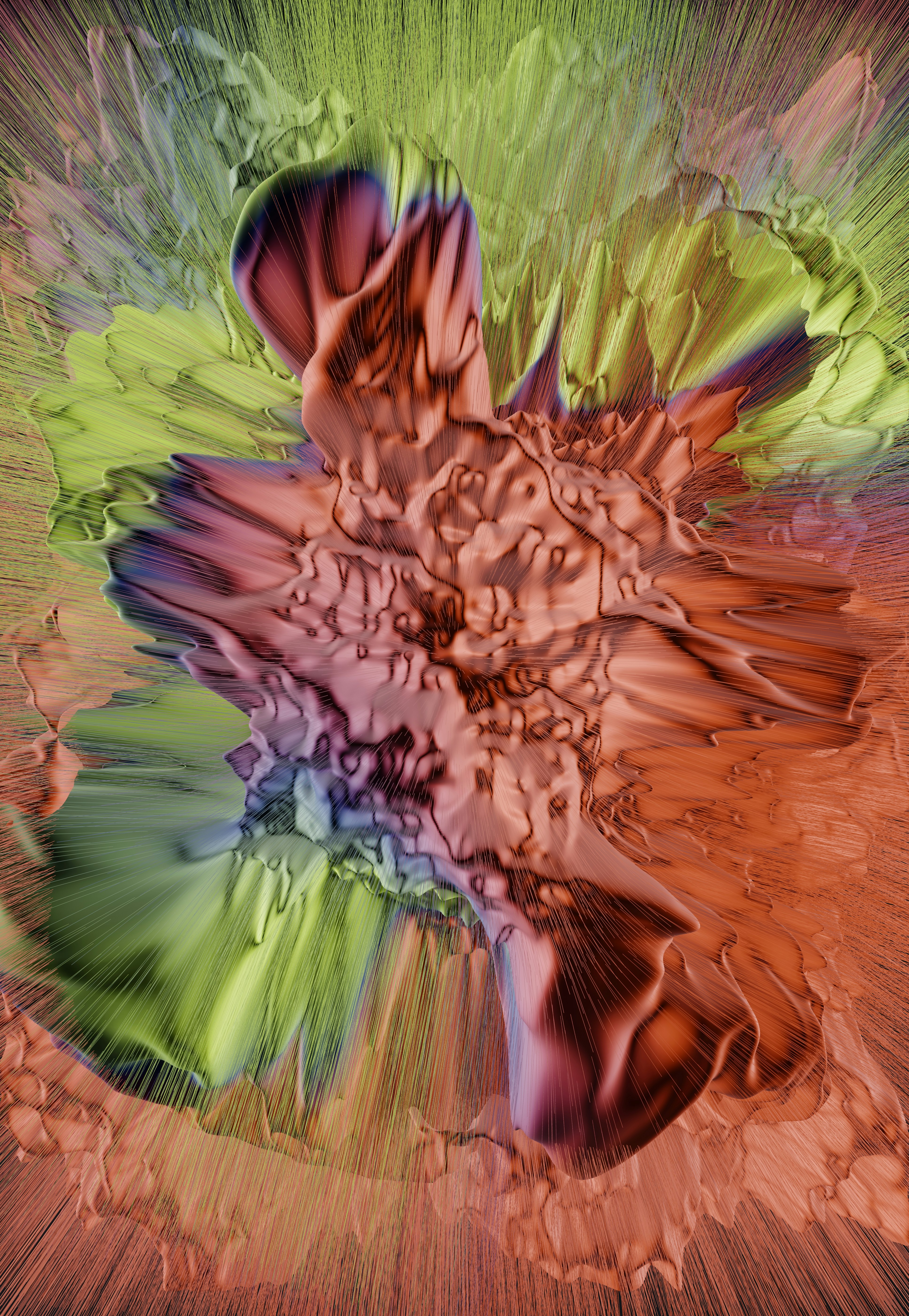 a colorful feather on a plant