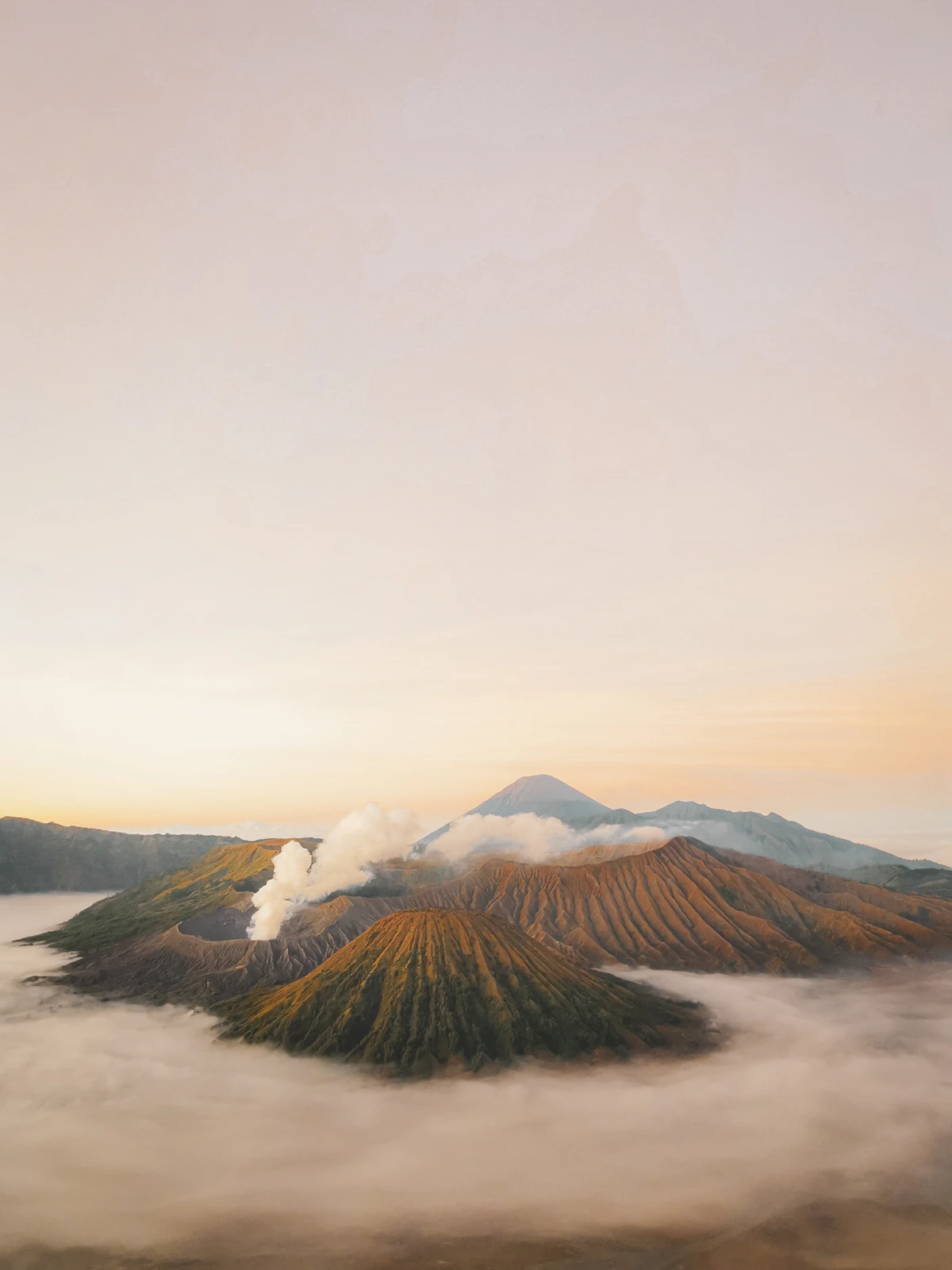 Mount Bromo in golden light