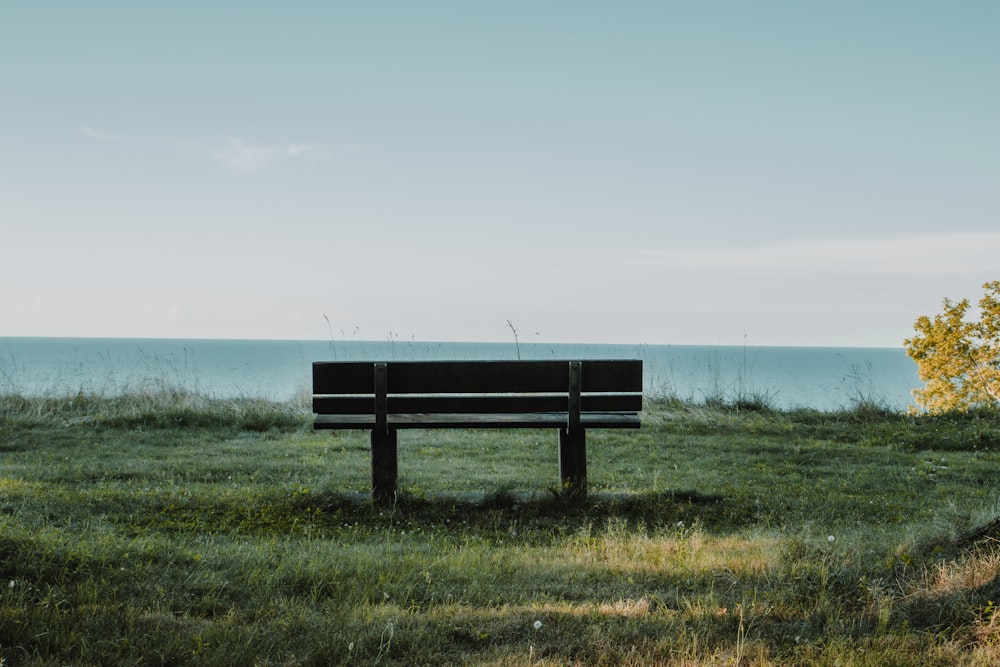 a bench sits unoccupied