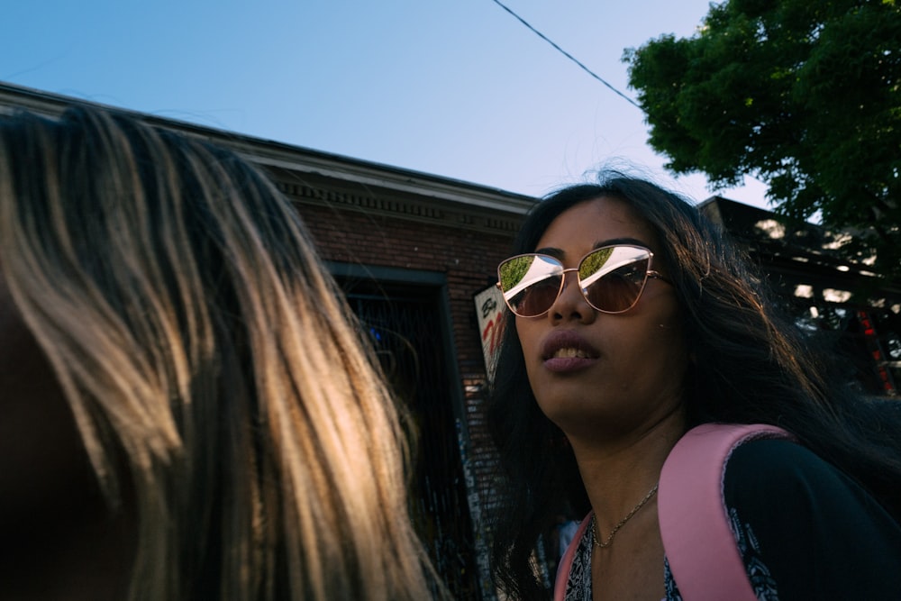 a woman wearing sunglasses