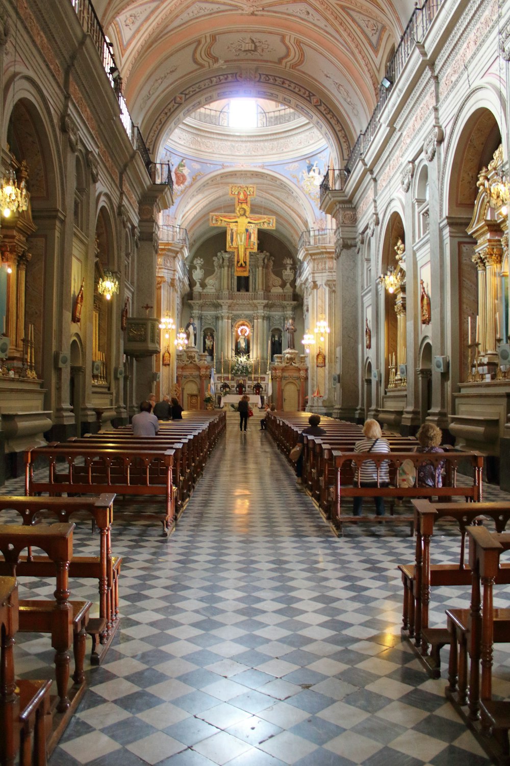 a large church with many pews