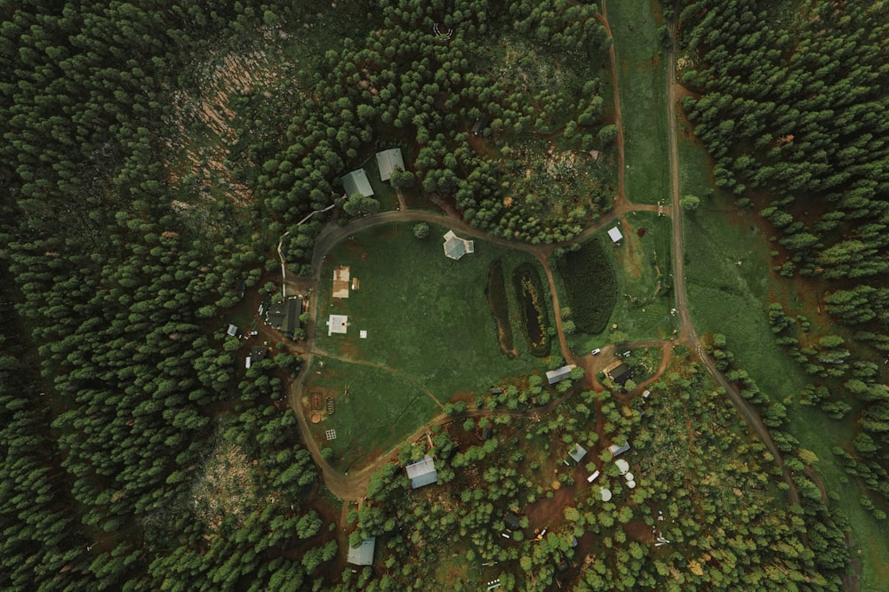 an aerial view of a park