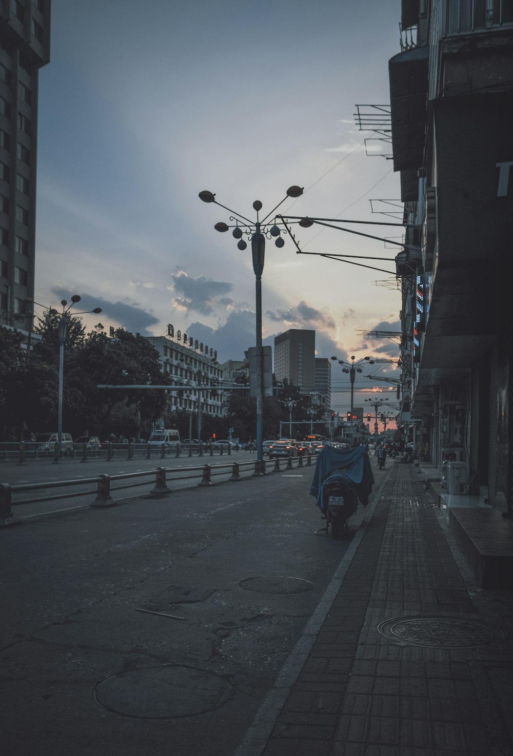 a street with buildings on either side