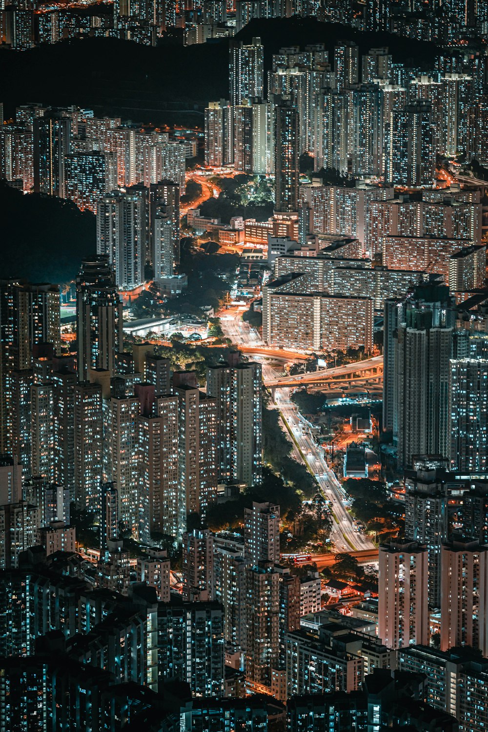 a city at night