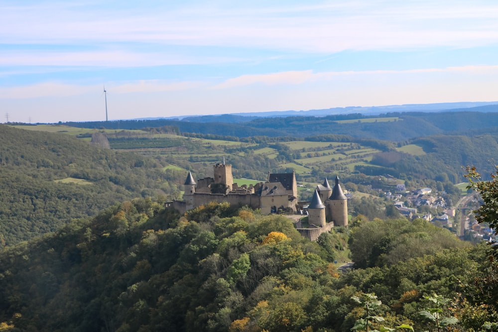 a castle on a hill