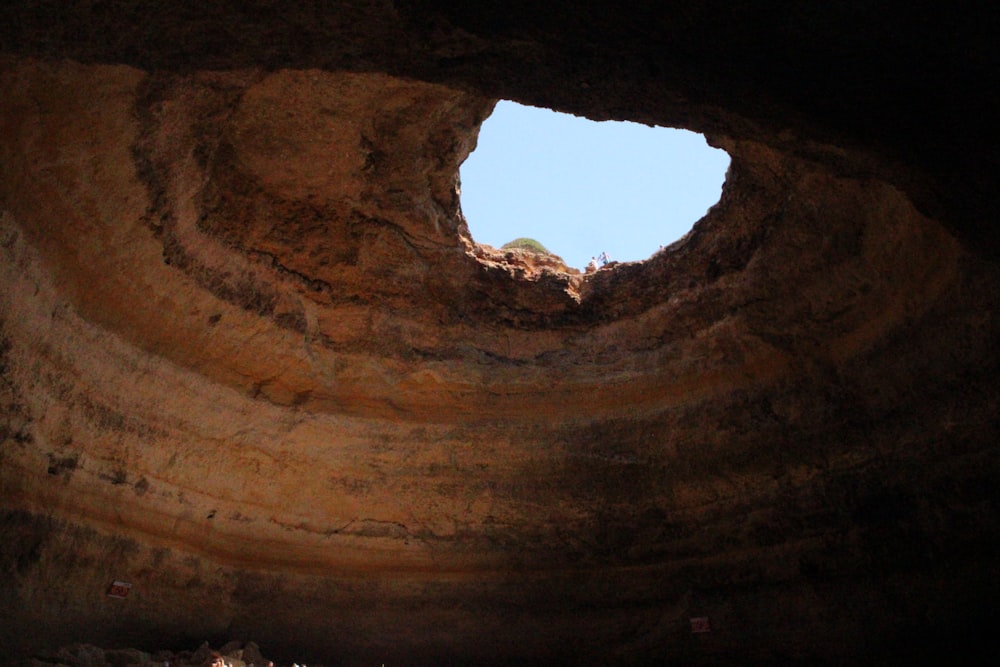 a cave with a hole in it