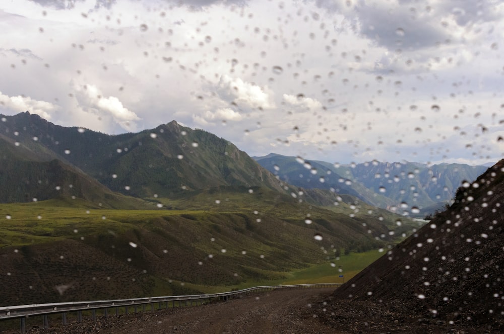 a road going through a valley