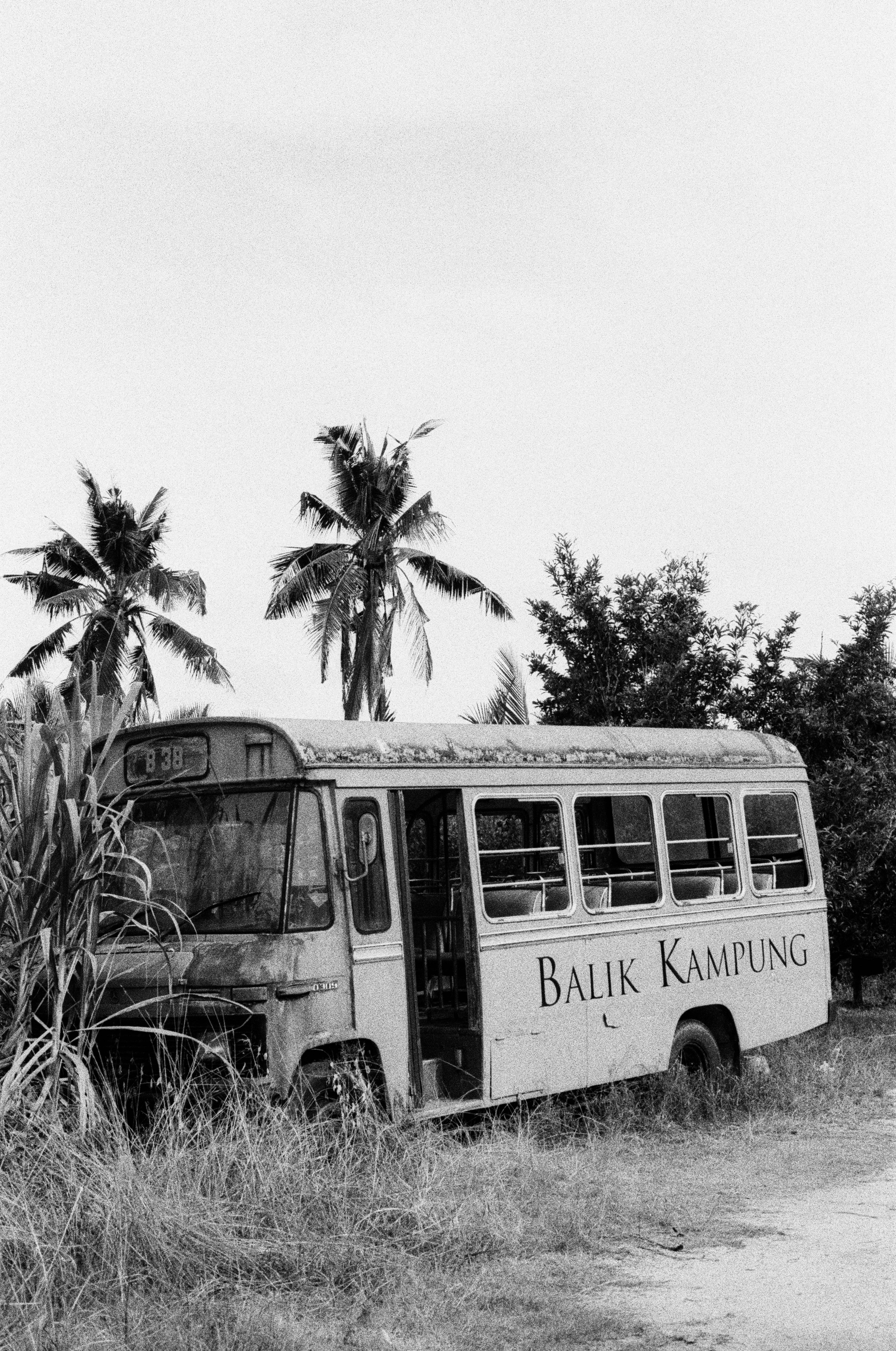 a bus is parked on the side of the road