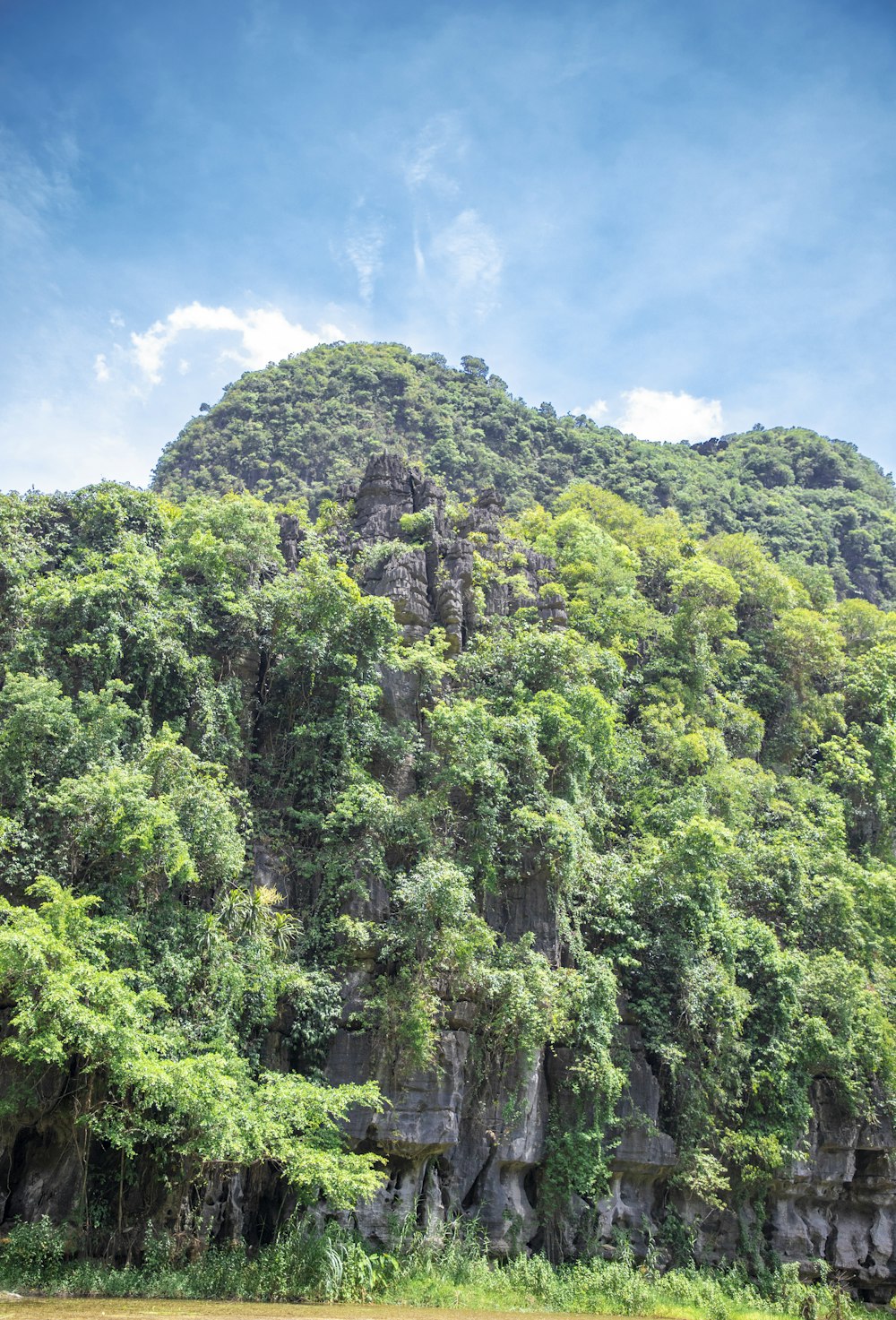 a large green mountain