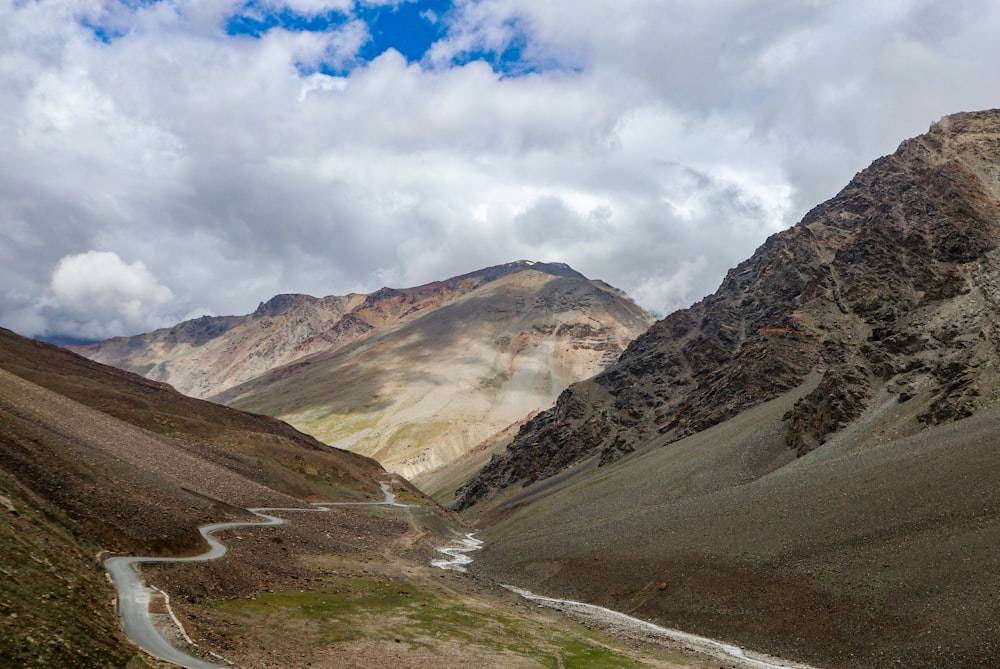 a valley between mountains