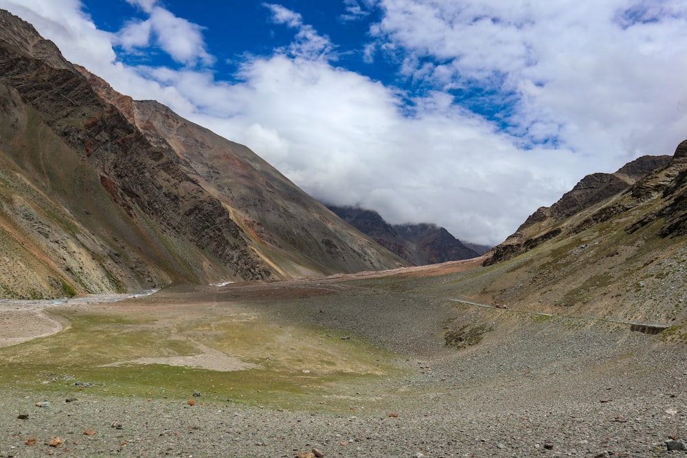 a valley between mountains