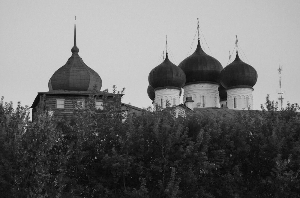 a group of buildings with towers