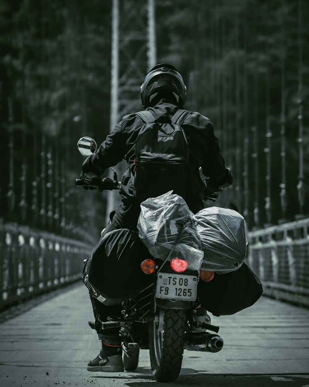 a person riding a motorcycle