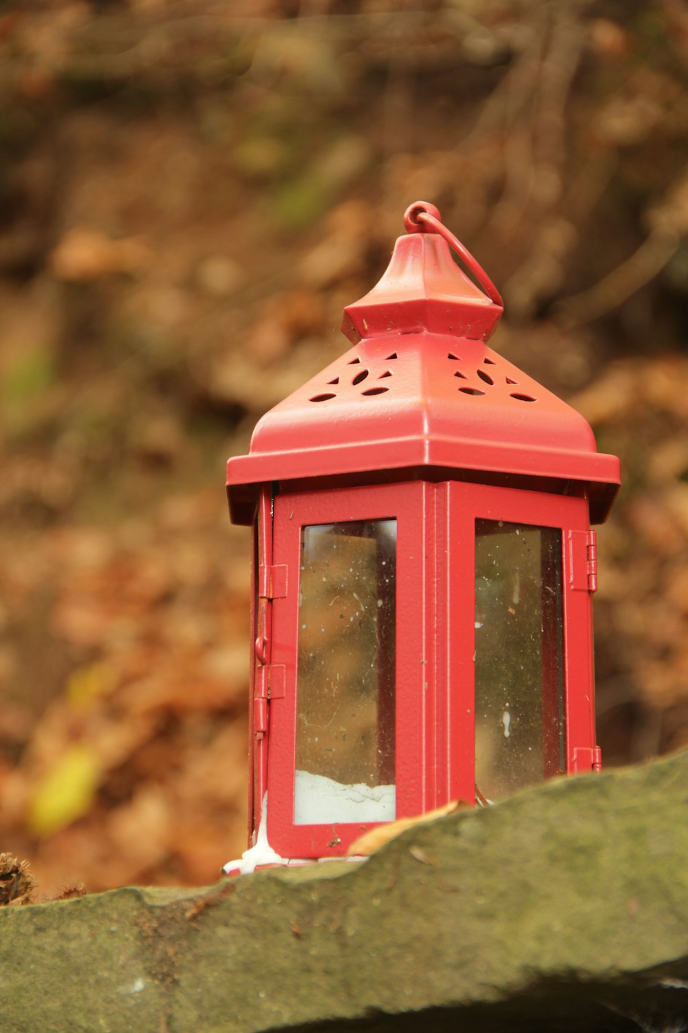 a red and white lantern