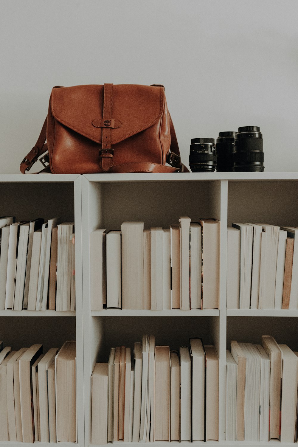 a purse on a shelf