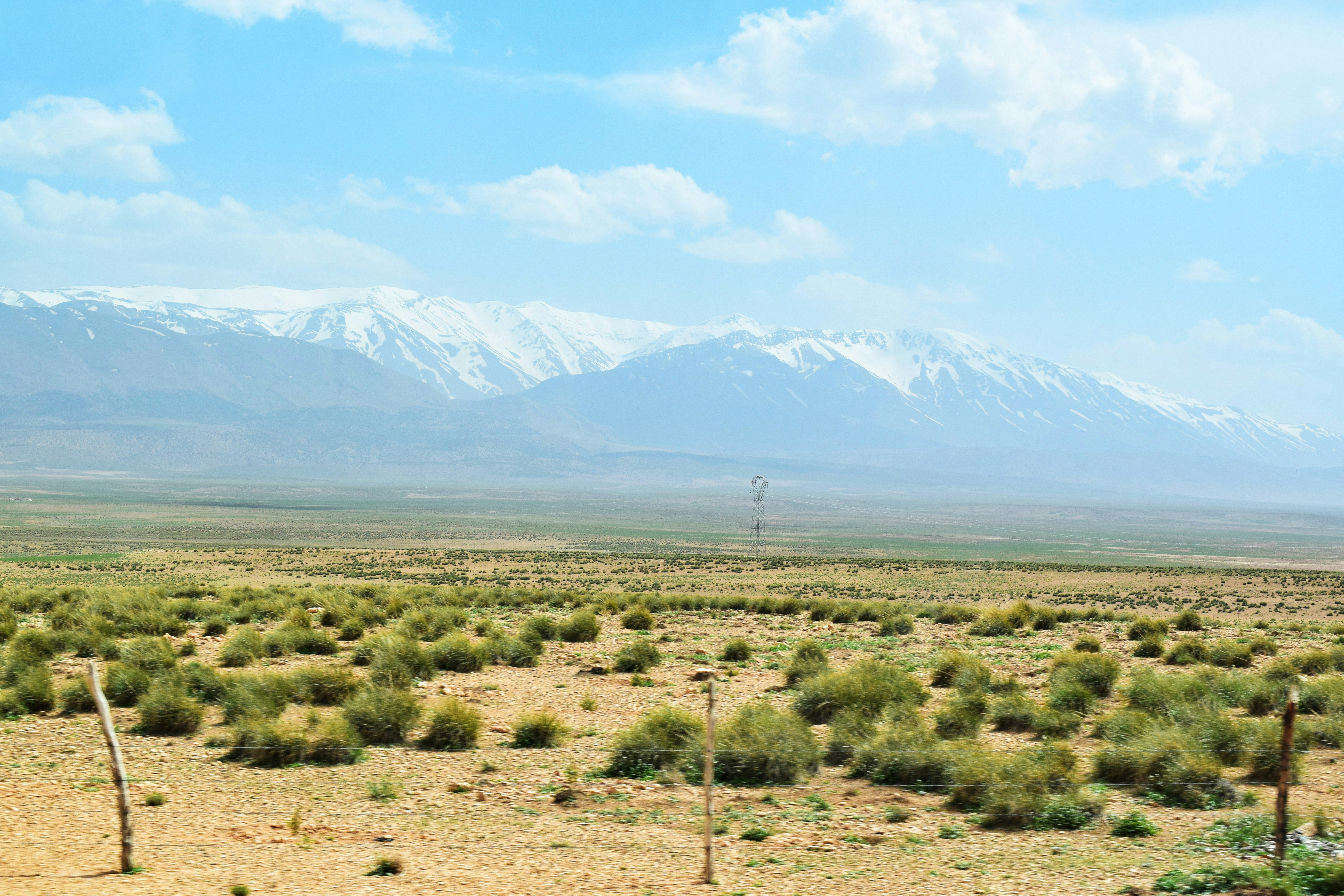 Un paesaggio desertico con le montagne sullo sfondo